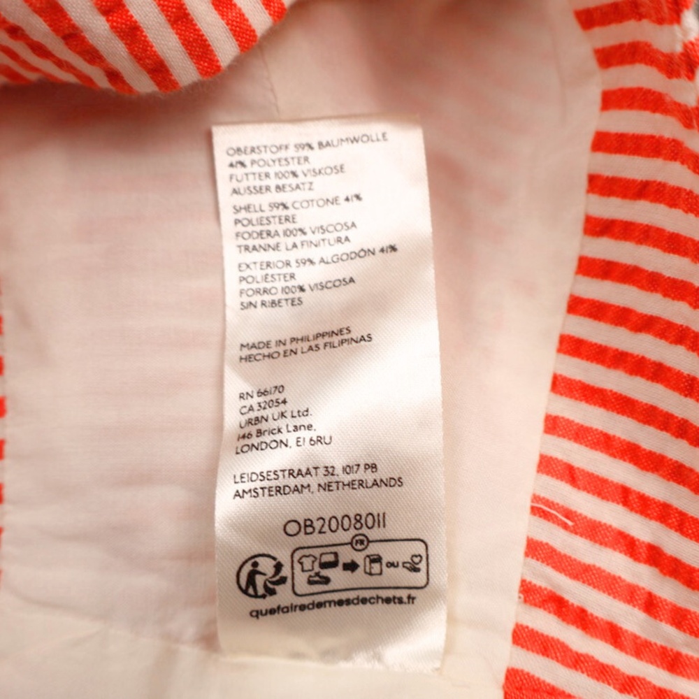 Maeve Anthropologie Striped Crop Top NWT Size 8 Red Button Front - Picture 5 of 8